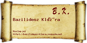 Bazilidesz Klára névjegykártya